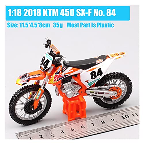 Modelo Motocicleta 1:18 2018 para Bburago 450 SX-F SXF Factory Racing No # 84 Jeffrey Herlings MXGP Mini Moto Regalo (Color : 5)