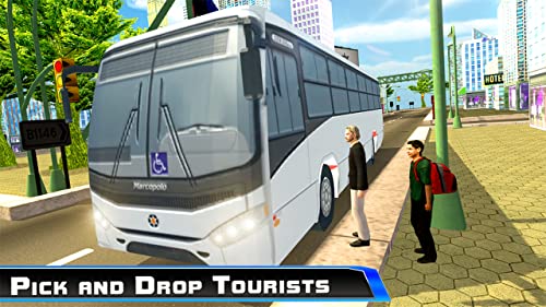 Modern City Tourist Bus Simulator 3D: Pick & Drop Pasajeros en el estacionamiento de conducción Racing Transport Adventure Games gratis para niños 2018