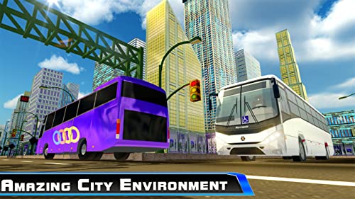 Modern City Tourist Bus Simulator 3D: Pick & Drop Pasajeros en el estacionamiento de conducción Racing Transport Adventure Games gratis para niños 2018