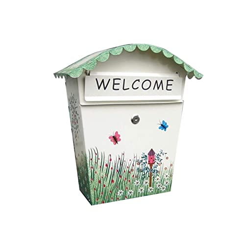 Modern Rust Weather Proof Vertical Wall Mount Locking Outside Mailboxes with Unique Residential Mailbox Key