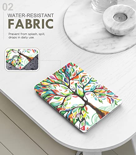 MoKo Funda para Kindle Paperwhite 11ª Generación (Modelo 2021) 6.8" y Kindle Paperwhite Signature Edición, PC Estuche Carcasa Estilo Niños con Auto Sueño/Estela, Árbol de Suerte