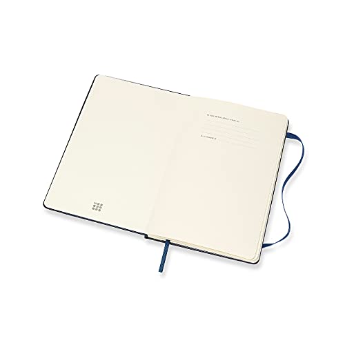 Moleskine - Agenda Semanal de 18 Meses, Agenda Semanal 2021/2022, Agenda Semana Vista con Tapa Dura y Cierre Elástico, Tamaño Grande 13 x 21 cm, Color Azul Zafiro, 208 Páginas