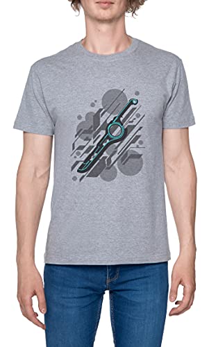 Monado Xenoblade Camiseta para Hombre Gris De Manga Corta Ligera Informal con Cuello Redondo Men's Tshirt Grey M