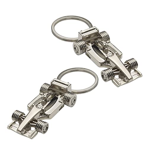 Monllack Llavero, Llavero Moda Fórmula 1 Coche de Carreras Car Styling Llavero Llavero Llavero Anillo para Golf Renault Klod Skoda Ferrari (Plata)