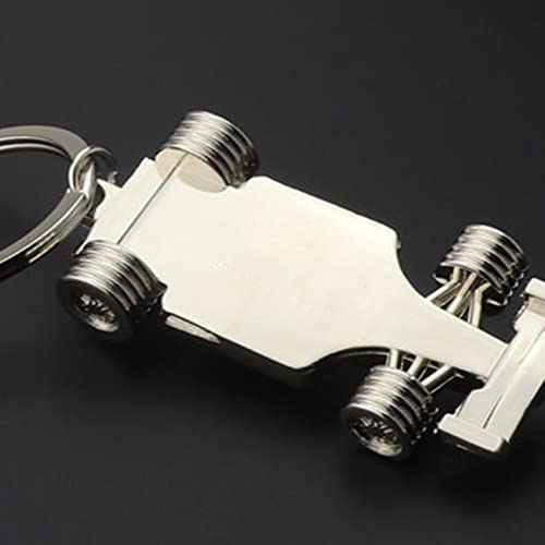Monllack Llavero, Llavero Moda Fórmula 1 Coche de Carreras Car Styling Llavero Llavero Llavero Anillo para Golf Renault Klod Skoda Ferrari (Plata)