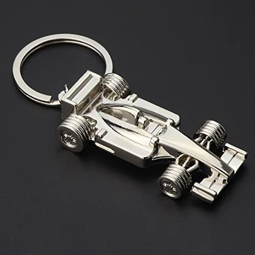 Monllack Llavero, Llavero Moda Fórmula 1 Coche de Carreras Car Styling Llavero Llavero Llavero Anillo para Golf Renault Klod Skoda Ferrari (Plata)