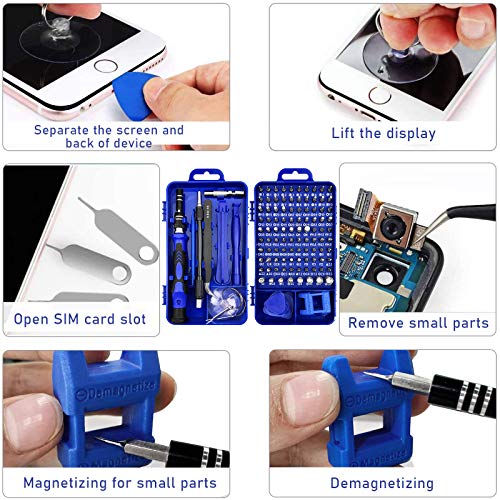 MOOING Juego de Destornilladores de Precisión, 119 en 1 Kit de Herramientas Precision de Reparación de Bricolaje Profesional para iPhones/Smartphone/Cámara/Reloj/Gafas y otros aparatos electrónicos