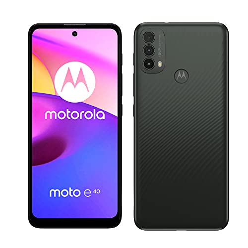 Motorola Moto e40 (Pantalla 6.5" MAX Vision HD+, cámara Triple 48MP, procesador Octa Core, batería 5000 mAH, Dual SIM, 4/64GB, Android 11), Gris [Versión ES/PT]