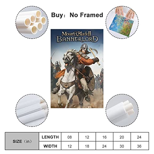 Mount And Blade II Bannerlord Juego de portada de lienzo y arte de pared, impresión moderna de decoración de dormitorio familiar para familiares y amigos, 30 x 45 cm
