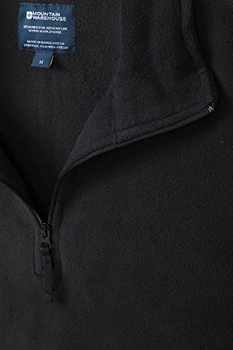 Mountain Warehouse Forro Polar Hombres Camber Suave - Ligero, Transpirable, Secado rápido, antipelusas, con más ventilación, Invierno Negro XS