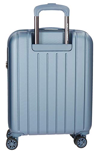 Movom Wood Maleta de cabina Azul 40x55x20 cms Rígida ABS Cierre TSA 38L 2,9Kgs 4 Ruedas Dobles Equipaje de Mano