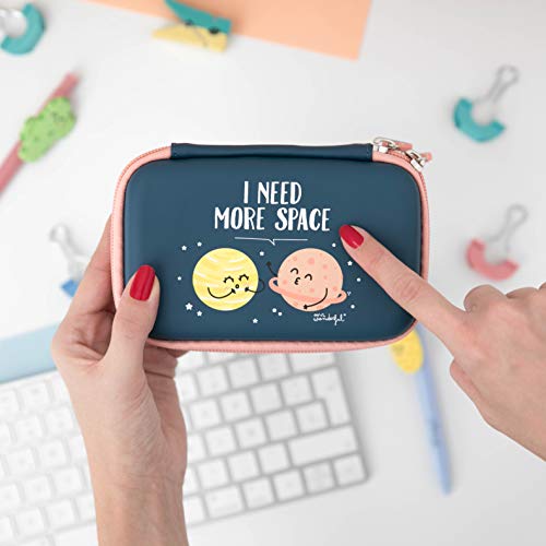 Mr Wonderful Wondee I Need More Space WOA08978EN - Estuche Tecnológico con Cremallera, Azul