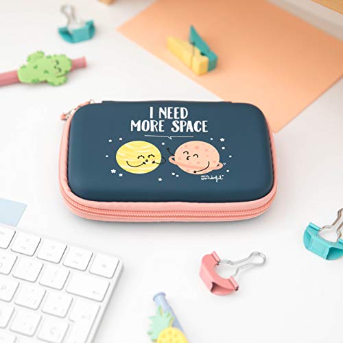 Mr Wonderful Wondee I Need More Space WOA08978EN - Estuche Tecnológico con Cremallera, Azul