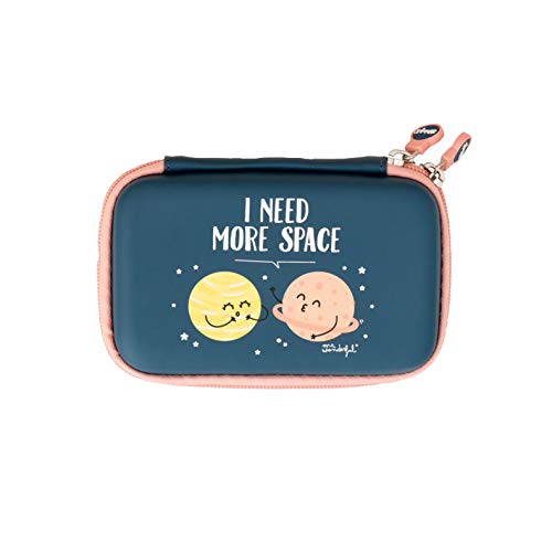 Mr Wonderful Wondee I Need More Space WOA08978EN - Estuche Tecnológico con Cremallera, Azul