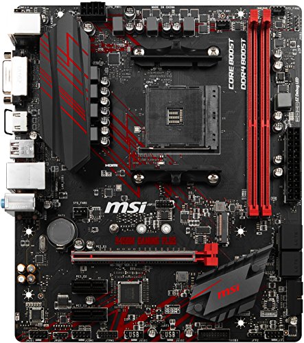 MSI Gaming Plus, Placa Base Gaming (AM4, AMD B450, 1 x PCI-E 3.0 x16, DDR4 3466+, HDMI, 4 x SATA 6 Gb/s), SATA, Negro