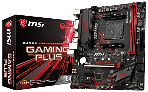 MSI Gaming Plus, Placa Base Gaming (AM4, AMD B450, 1 x PCI-E 3.0 x16, DDR4 3466+, HDMI, 4 x SATA 6 Gb/s), SATA, Negro