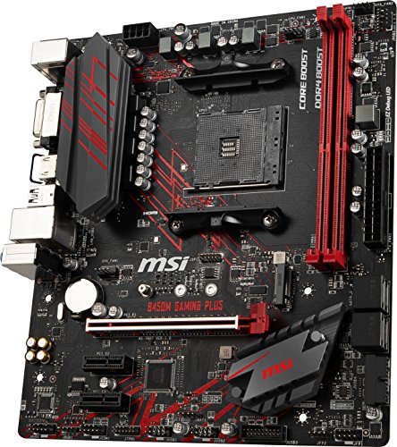 MSI Gaming Plus, Placa Base Gaming (AM4, AMD B450, 1 x PCI-E 3.0 x16, DDR4 3466+, HDMI, 4 x SATA 6 Gb/s), SATA, Negro