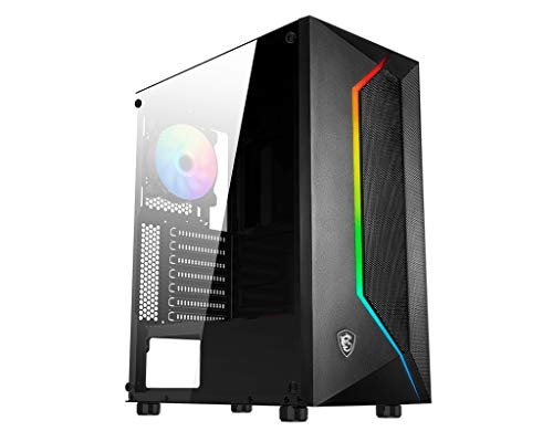 MSI MAG VAMPIRIC 100R Mid-Tower - Caja de PC Gaming (1 x 120 mm ARGB Ventilador Incluido, Panel Cristal Templado, Filtro Polvo magnético, ATX, m-ATX, Mini-ITX) Negro