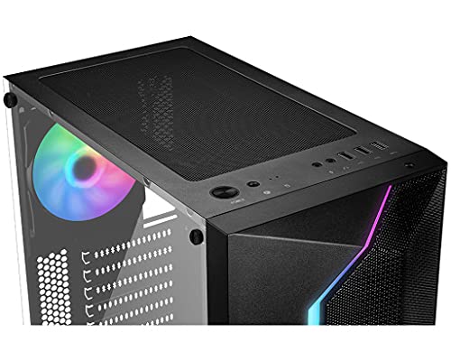 MSI MAG VAMPIRIC 100R Mid-Tower - Caja de PC Gaming (1 x 120 mm ARGB Ventilador Incluido, Panel Cristal Templado, Filtro Polvo magnético, ATX, m-ATX, Mini-ITX) Negro