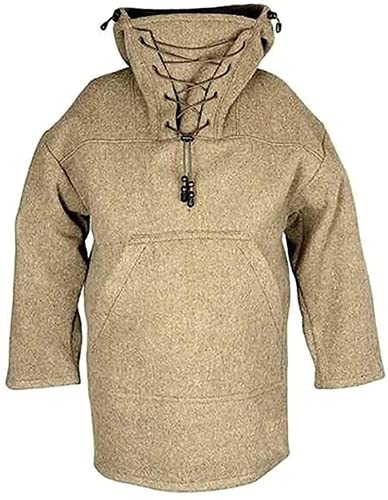 MTDBAOD Mens Wool Heavy Coat, Winter Long Sleeve Warm Casual Hooded Anorak Coat Outwear for Men, for Sporting, Camping (Red,S)