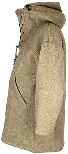 MTDBAOD Mens Wool Heavy Coat, Winter Long Sleeve Warm Casual Hooded Anorak Coat Outwear for Men, for Sporting, Camping (Red,S)