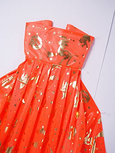 Mufeng Juego de Disfraces de Fiesta Carnaval para Niños y Niñas Unisex Traje de Cosplay de Bruja Capa con Sombrero para Halloween Naranja Talla Única