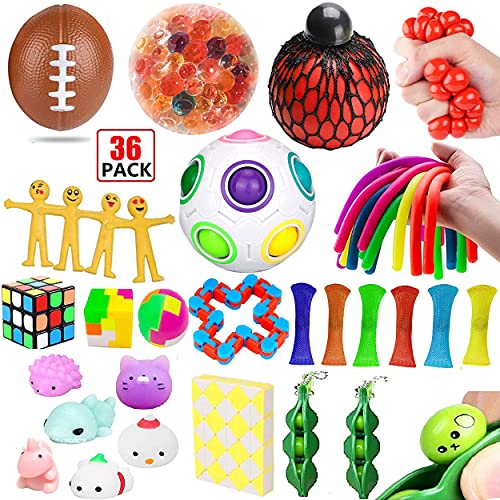 mUj1 36Pc Fidget Toy Packs, Set De Juguetes Sensoriales Fidget Box Baratos,para Sensory Toy Box para Niños Adultos /Autismo Regalo/ Fiesta Navidad Cumpleaños