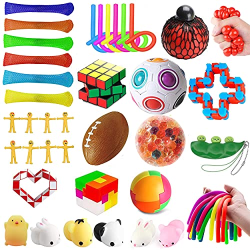 mUj1 36Pc Fidget Toy Packs, Set De Juguetes Sensoriales Fidget Box Baratos,para Sensory Toy Box para Niños Adultos /Autismo Regalo/ Fiesta Navidad Cumpleaños