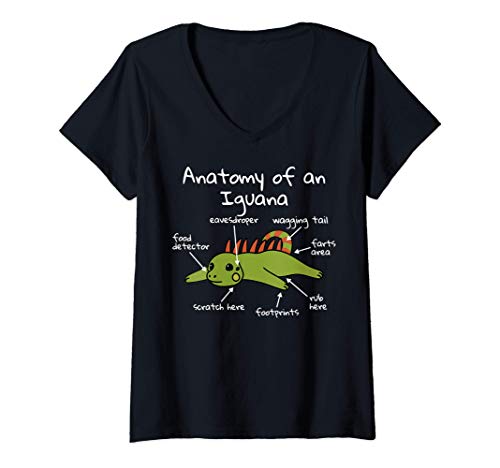 Mujer Anatomy Of A Iguana Mascota Camiseta Cuello V