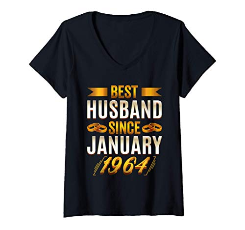 Mujer Best Husband Since January 1964 - Funny 56th Anniversary Camiseta Cuello V