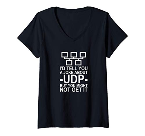 Mujer I would tell you a joke about UDP - Funny Network Engineer Camiseta Cuello V