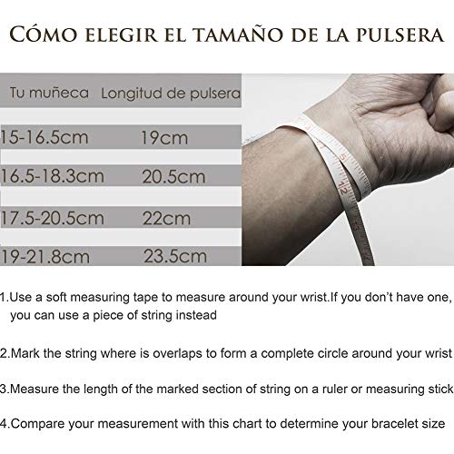 murtoo Pulsera Hombre Cuero Acero Inoxidable Cierre Magnética Negro Cuero Marrón Negro Trenzada Brazalete Marrón 20cm