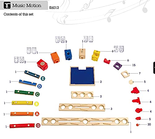 Música en movimiento de Hape, juguete STEAM circuito de canicas quadrilla de madera para niños y niñas