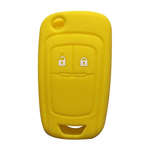 MWBLN Cubierta de la Llave del Coche,Carcasa de Goma con Mando a Distancia para Llave de Coche, para Opel Astra J Corsa D Zafira C Mokka Insignia Cascada Karl Adam Meriva Key Cover Amarillo