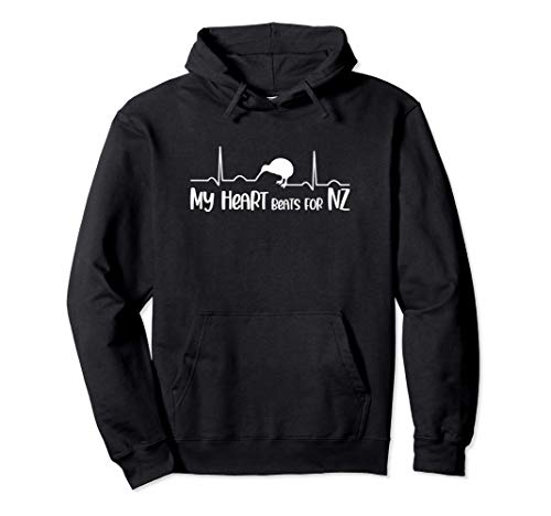 MY HEART BEATS FOR NZ NEW ZEALAND KIWI GIFT Sudadera con Capucha