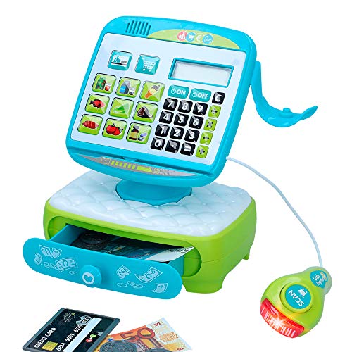My Home - Caja registradora juguete, Máquina registradora juguete, Caja registradora eléctrica, con accesorios, Juguete caja registradora, COLORBABY, +3 años (49161)