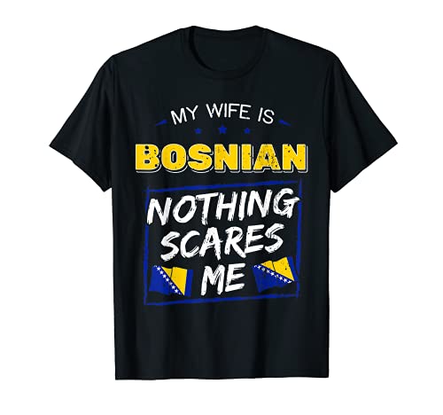 My Wife Is Bosnia and Herzegovina Heritage Flag Camiseta