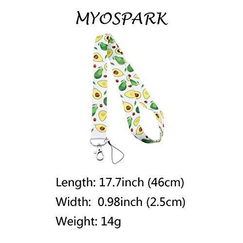 MYOSPARK - Llavero de aguacate con soporte para identificación, cordón para teléfono o para amantes de aguacate,