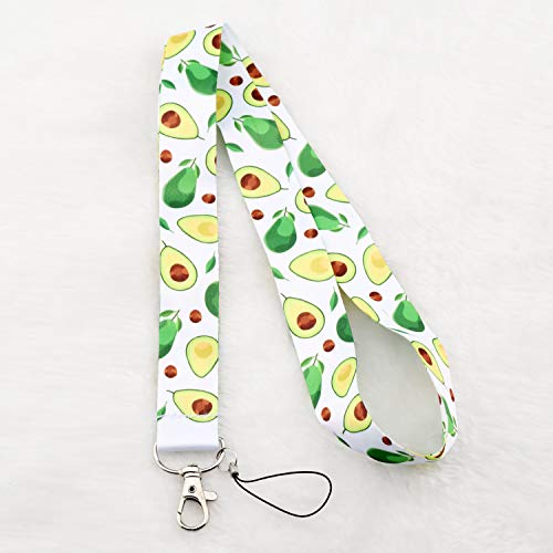 MYOSPARK - Llavero de aguacate con soporte para identificación, cordón para teléfono o para amantes de aguacate,