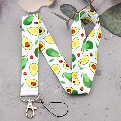 MYOSPARK - Llavero de aguacate con soporte para identificación, cordón para teléfono o para amantes de aguacate,