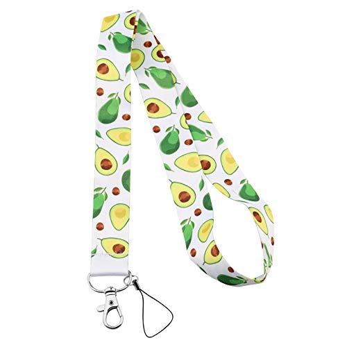 MYOSPARK - Llavero de aguacate con soporte para identificación, cordón para teléfono o para amantes de aguacate,