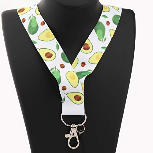 MYOSPARK - Llavero de aguacate con soporte para identificación, cordón para teléfono o para amantes de aguacate,