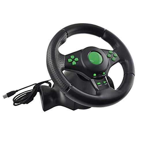 mysticall USB Driving Force Racing El Volante y los Pedales admiten el Juego de computadora XBOX-360 / PS3 / P2 / PC