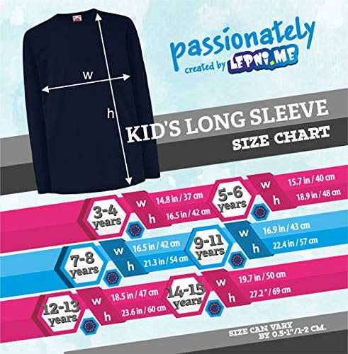 N4369D La Camiseta de los niños con Mangas largas G Clave Musical (14-15 Years Azul Multicolor)