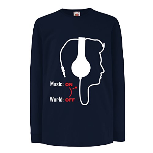 N4526D La Camiseta de los niños con Mangas largas Music On! (14-15 Years Azul Multicolor)