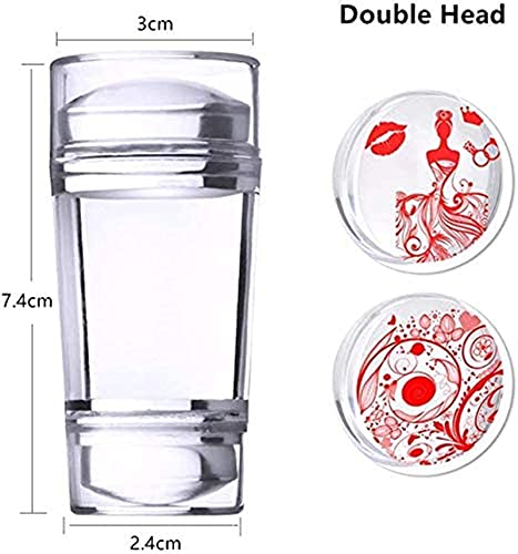 Nail Art Stamping Plates 12pcs Placas Estampacion Uñas para Manicura +1pcs Sello de Silicona +1 pcs Rascador +1 pcs Bolsa para Placas(Rosa)