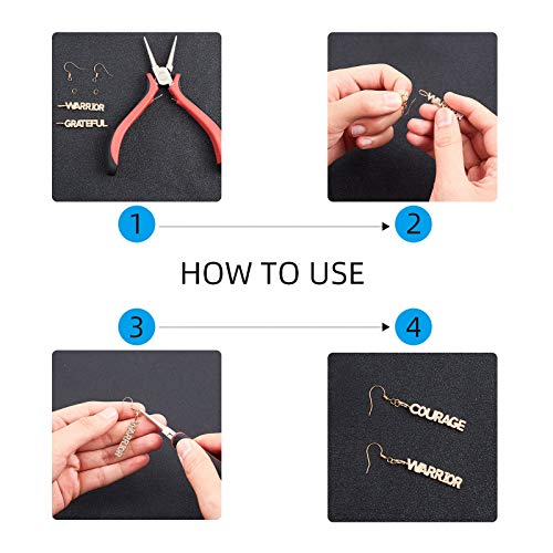 NBEADS PC 6 Colgantes de Circonita Cúbica Word Charm, Colgantes de Circonita Cúbica con Micro Pavé de Latón Dorado Transparente para Hacer Joyas