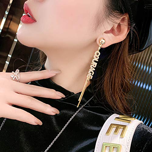 NBEADS PC 6 Colgantes de Circonita Cúbica Word Charm, Colgantes de Circonita Cúbica con Micro Pavé de Latón Dorado Transparente para Hacer Joyas