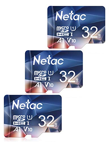 Netac Tarjeta de Memoria de 32GB 3Pack, Tarjeta Memoria microSDXC(A1, U3, C10, V30, 4K, 667X) UHS-I Velocidad de Lectura hasta 100 MB/s, Tarjeta TF para Móvil, Cámara Deportiva, Switch, Gopro, Dashcam