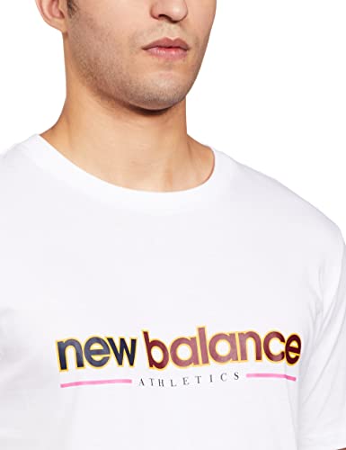 New Balance Athletics Higher Learning tee Camisa, Blanco, XXL para Hombre